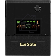 Источник бесперебойного питания ExeGate Smart LB-2200.LCD.AVR.4SH / 2200 ВА / 1300 Вт / 4 x CEE 7 (евророзетка)