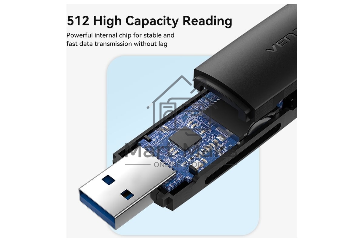 Кард-ридер Vention CLKB0/черный/SD,SDHC,SDXC,TF,micro-SD,micro-SDXC,miсro-SDHC/USB 3.0/Type C/OTG/пластик