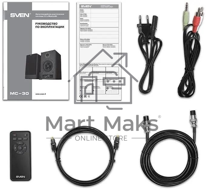 Акустическая система SVEN АС MC-30, черный (200 Вт, Bluetooth, пульт, Optical)
