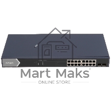 Коммутатор HiWatch DS-S1816GP, 16×1 Гбит/с PoE + 2×1 Гбит/с SFP, неуправляемый