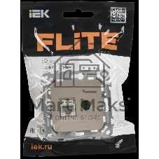 Розетка 2-местная RJ45/TV категория 5Е UTP РКТВ5е-2-0-ФлЛ льняной FLITE