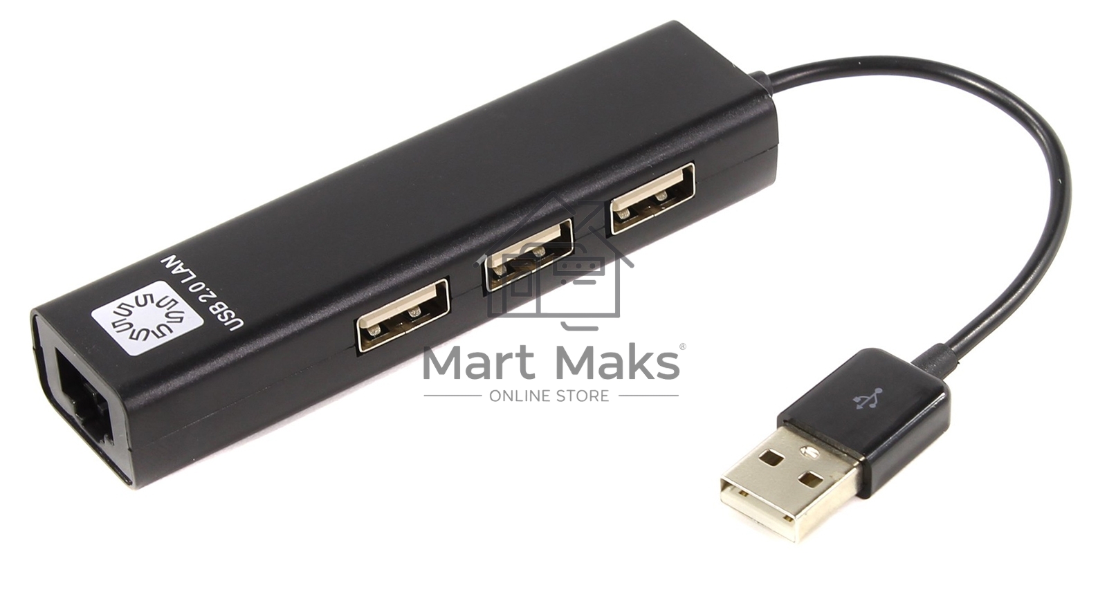 Кабель-адаптер 5bites UA2-45-06BKUSB2.0 / 3*USB2.0 / RJ45 100MB / BLACK