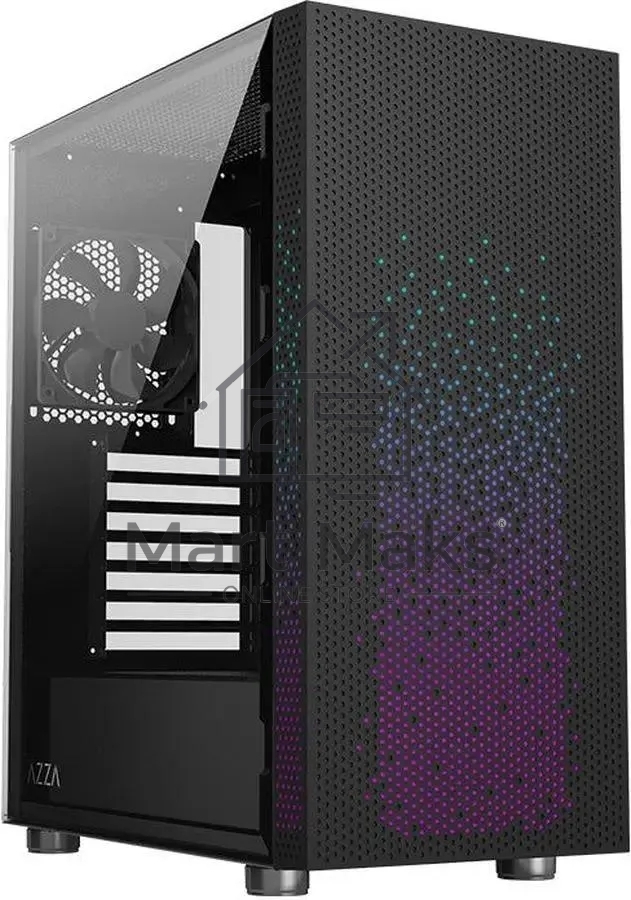 Компьютерный корпус Azza Celesta F черный без БП ATX 5x120mm 5x140mm 2xUSB2.0 1xUSB3.0 audio bott PSU