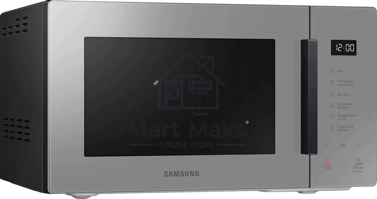 Микроволновая печь Samsung MS23T5018AG/BW серый, 23 л, 800 Вт, переключатели - сенсор