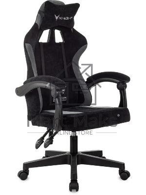 Кресло игровое Knight Wolf черный/серый крестов. пластик