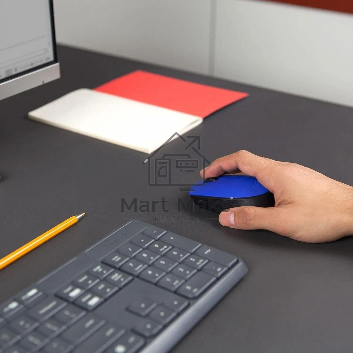 Мышь беспроводная Logitech M171 синий, 1000 dpi, радиоканал, USB, кнопки - 3