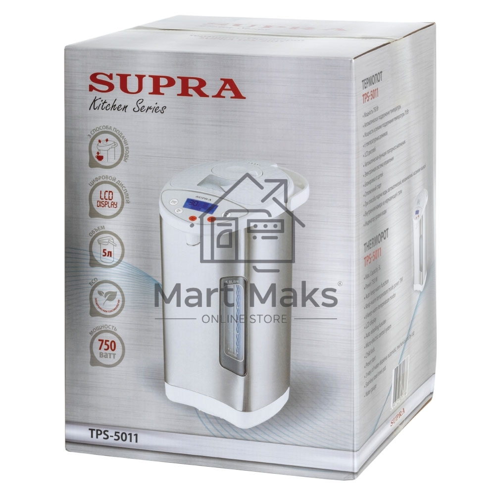 Термопот SUPRA TPS-5011 5л. 750Вт серебристый/белый