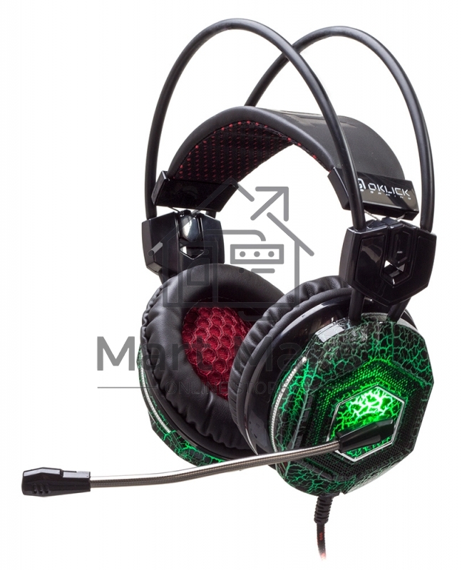 Наушники с микрофоном Oklick HS-L500G черный 2.2м мониторы оголовье