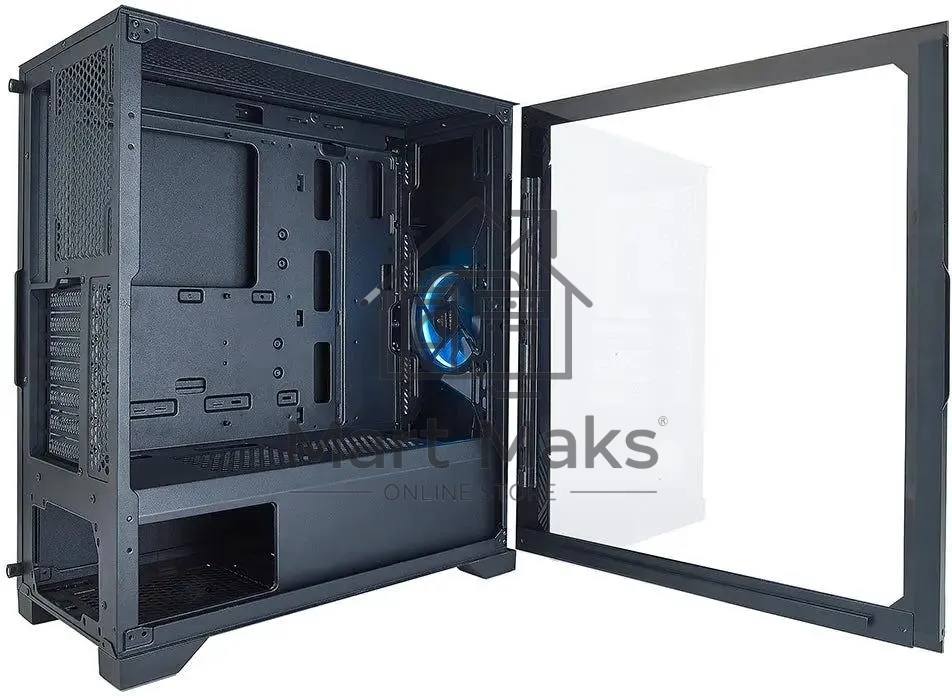 Компьютерный корпус Azza Eclipse черный без БП ATX 9x120mm 5x140mm 2xUSB2.0 1xUSB3.0 audio bott PSU