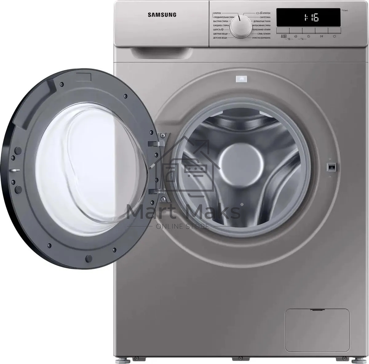 Стиральная машина Samsung WW80T3040BS/LP серебристый, загрузка фронтальная 8 кг, 1400 об/мин, класс: A
