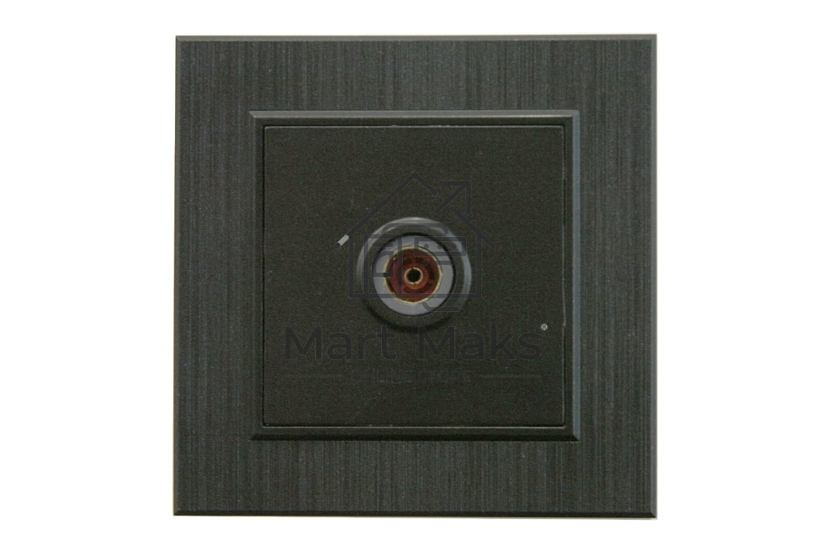 Розетка TV проходная Makel Karea LINE STAR черный 86054007