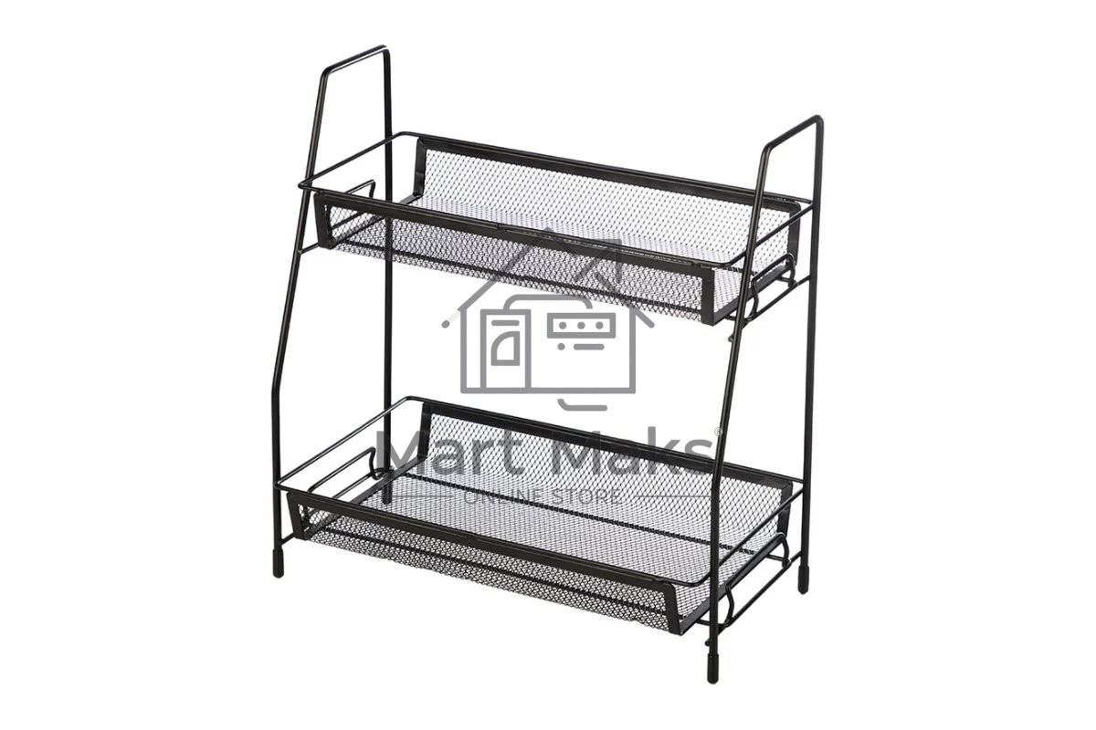 Этажерка настольная двухуровневая Mallony L’ordine Nero, 31,5*17*33 см