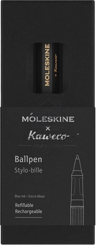 Ручка шариковая Moleskine Kaweco (KAWBALLPENBK) черн, d=1мм, синие чернила, подарочная коробка