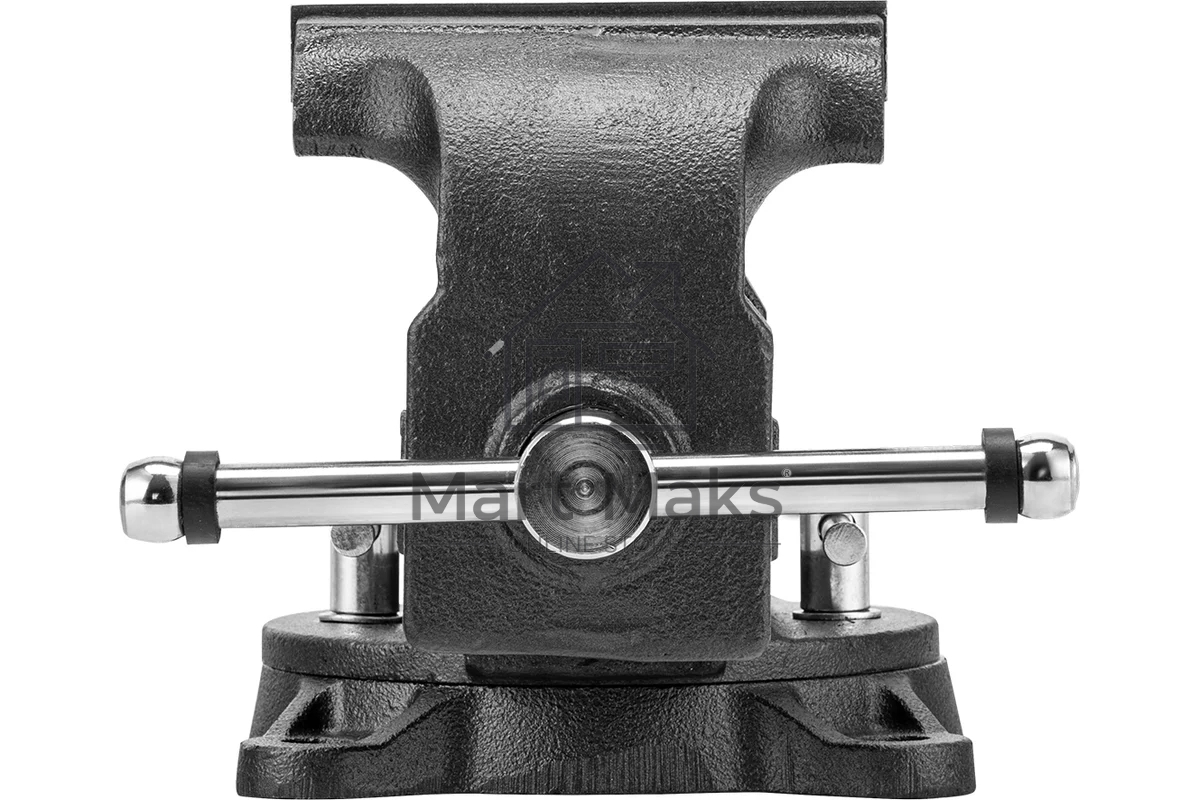 Тиски слесарные Denzel BVH-125, 125 мм, поворотные, стальная направляющая, с наковальней