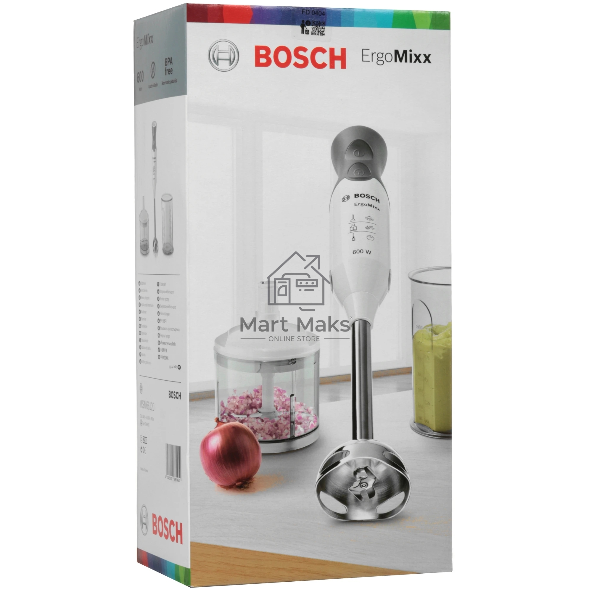 Блендер погружной Bosch MSM66120 600 Вт, белый/серебристый