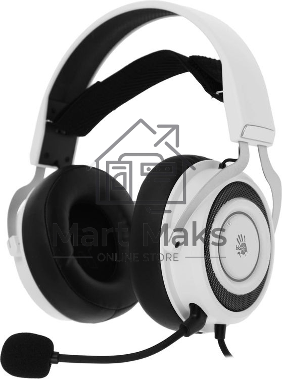 Гарнитура проводная с микрофоном A4Tech Bloody G535 белый/черный 2м мониторные USB оголовье (G535 (BLACK+WHITE) USB)