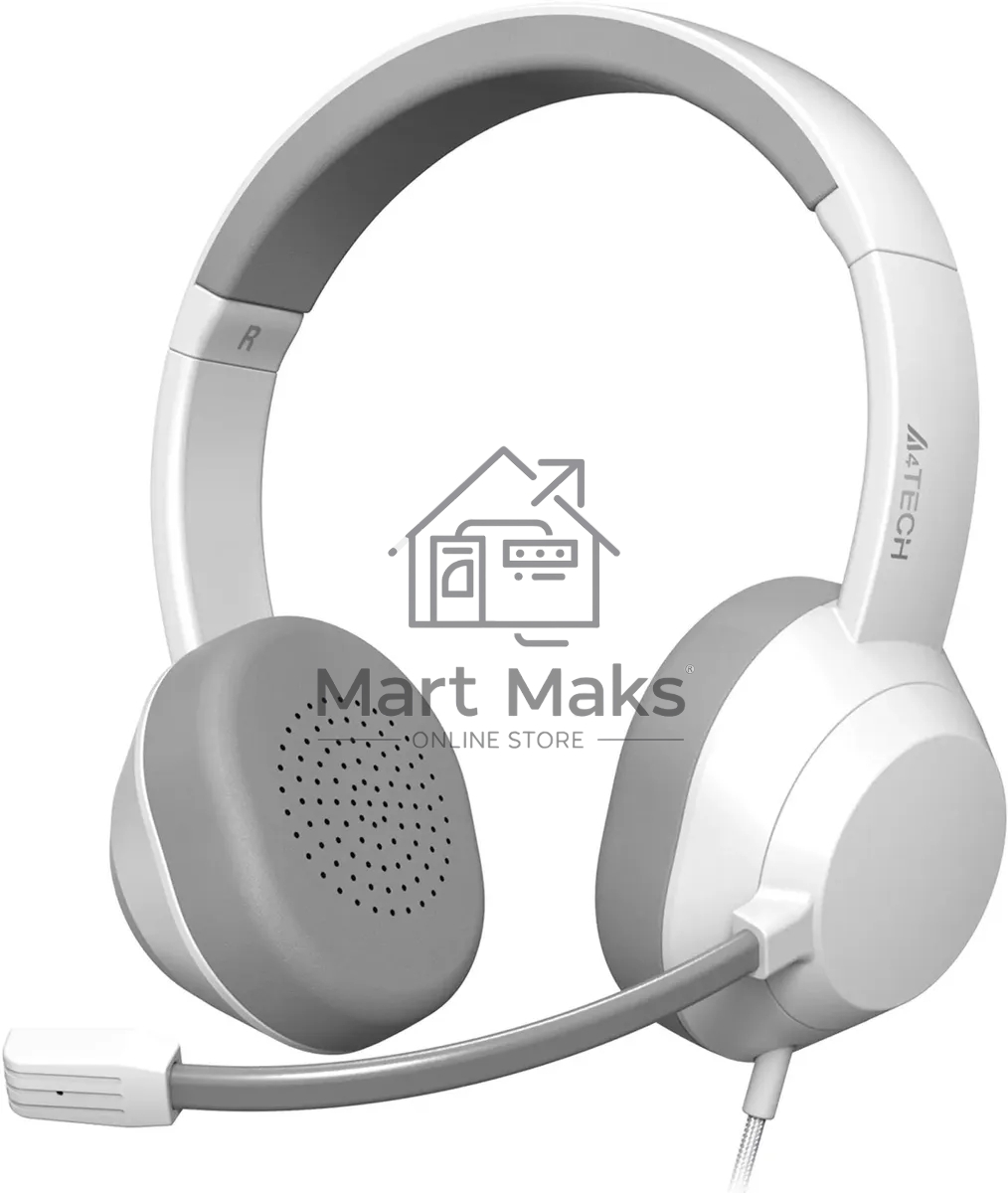 Наушники с микрофоном A4Tech Fstyler FH150U белый/серый 2м накладные USB оголовье (FH150U WHITE)
