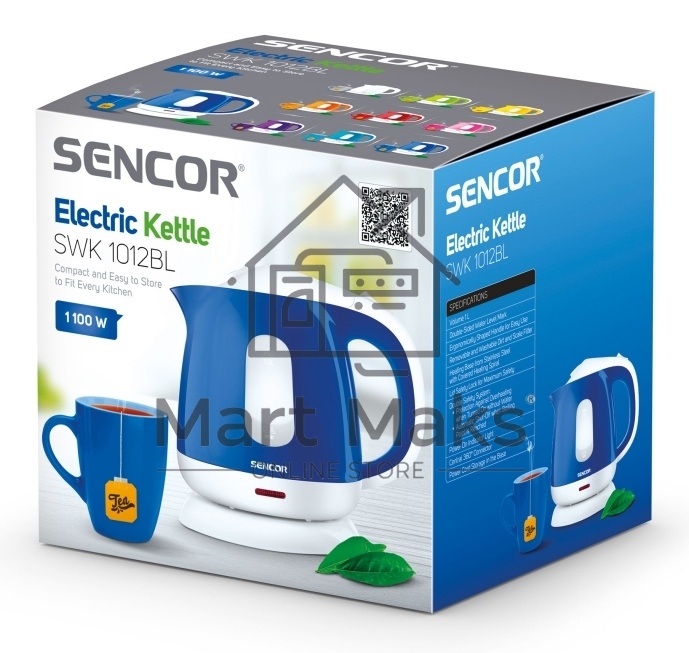 Чайник электрический Sencor SWK 1012BL 1 л, 1100 Вт, синий