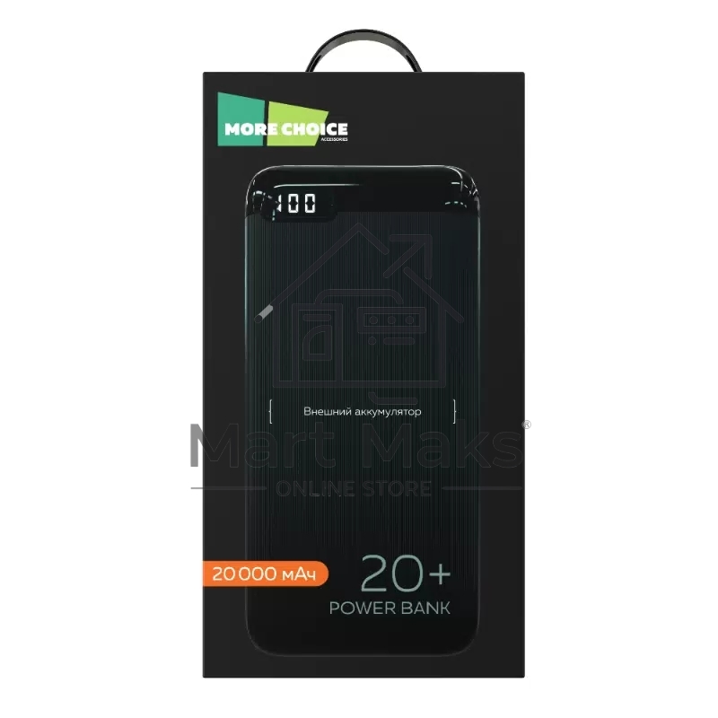 Портативный аккумулятор More choice (4620202550521) PB19-20 2USB 2.1A - 20000mAh черный