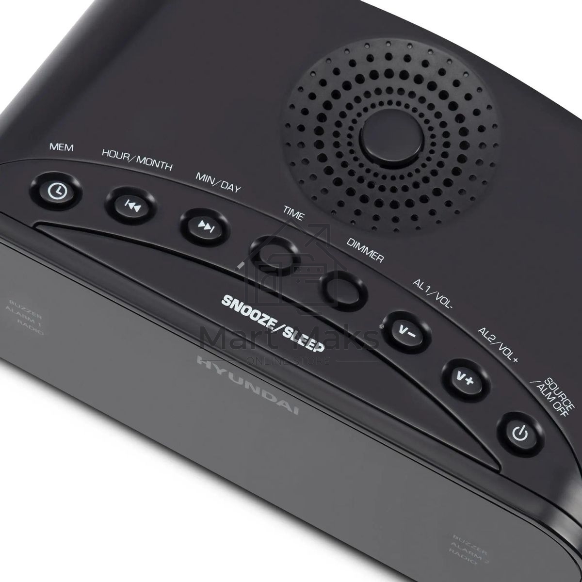 Радиобудильник Hyundai H-RCL221 черный LCD подсв:белый часы:цифровые FM