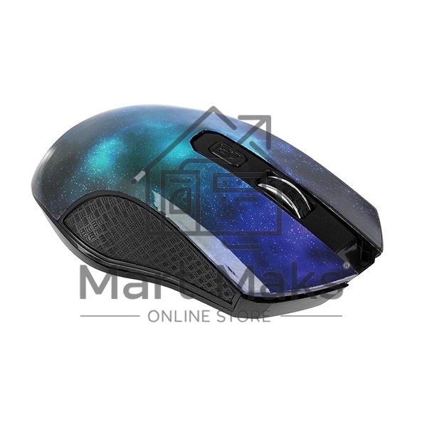 Мышь беспроводная Qumo Office M27 Universe синий, 1600 dpi, радиоканал, USB, кнопки - 4