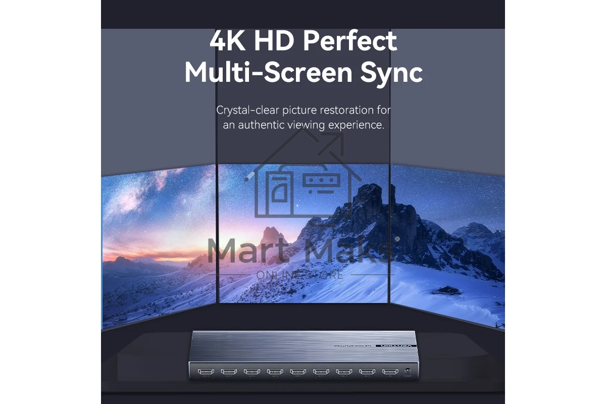 Разветвитель - сплиттер Vention HDMI 19F/8x19F на 8 мониторов