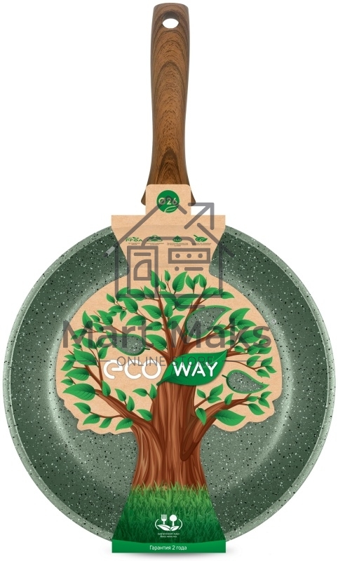 Сковорода НМП ECO WAY EW126, 26 см зеленый