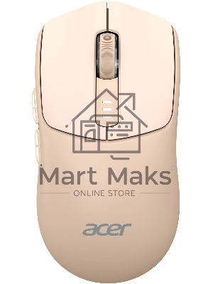 Мышь беспроводная Acer OMR312 розовый, 3200 dpi, радиоканал, Bluetooth, USB, кнопки - 5