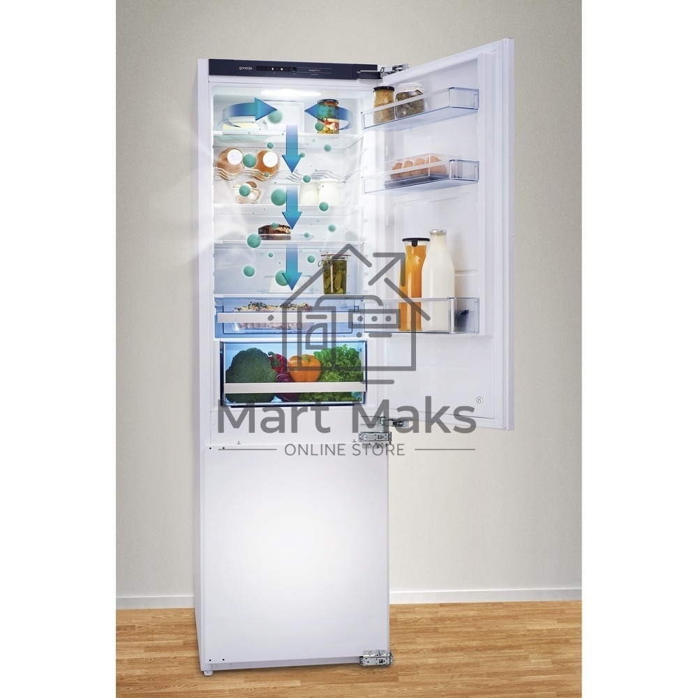 Встраиваемый холодильник Gorenje NRKI4182A1 белый двухкамерный 180/68л морозилка снизу, No Frost