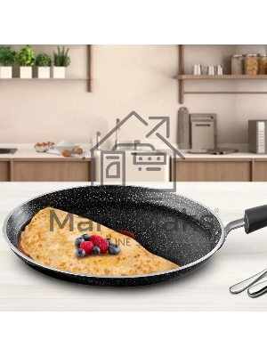 Сковорода блинная Tefal Rock 04235525 круглая 25см покрытие: Mineralia ручка несъемная (без крышки) черный