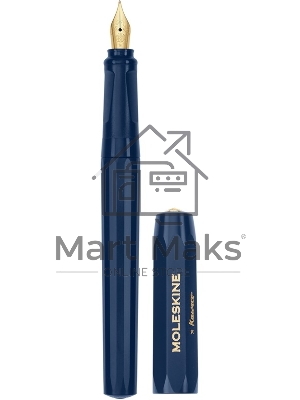 Ручка перьевая Moleskine Kaweco (KAWFOUNTPENMBLUE) синий M сталь нержавеющая/позолота, синие чернила, подарочная коробка