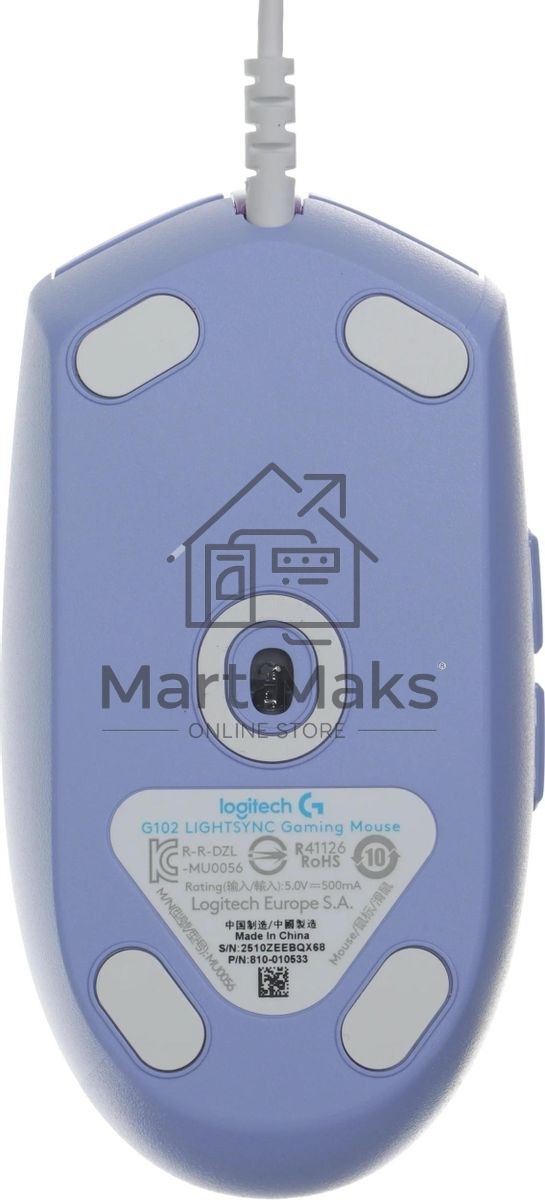 Мышь проводная Logitech G102 LIGHTSYNC фиолетовый, 8000 dpi, USB, кнопки - 6