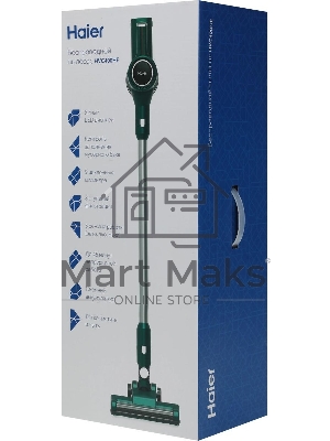 Пылесос вертикальный Haier HVC400HE зеленый, питание от аккумулятора, 400 Вт, уборка сухая, пылесборник 0.8 л