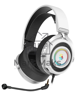 Гарнитура проводная с микрофоном A4Tech Bloody G535 белый/черный 2м мониторные USB оголовье (G535 (BLACK+WHITE) USB)