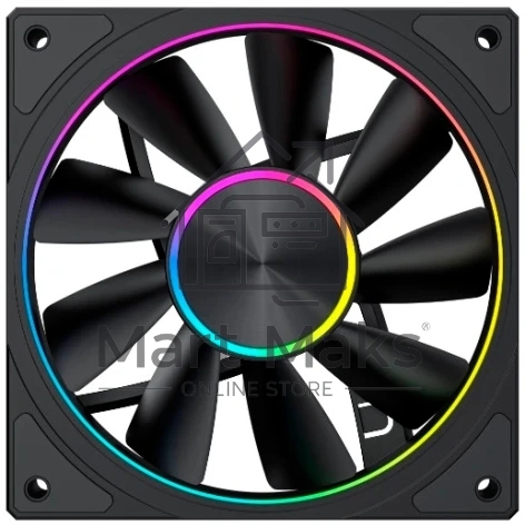 Вентилятор для корпуса Eurocase EU-FN120ARGB2002_8+18 BL YF12023 Black,120 ARGB fan 3pin+AURA 5V3pin female and male connector with brown box,3pcs in