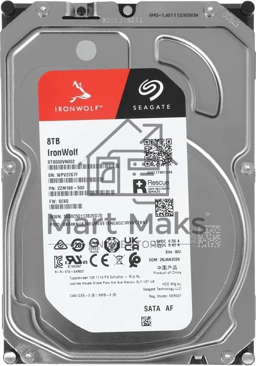 Жесткий диск HDD Seagate IronWolf 8Tb 5400rpm SATA 256Mb 3.5