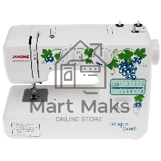 Швейная машина Janome Grape 2016 белый, электромеханическая, вертикальный качающийся, 15 операций, петля полуавтомат