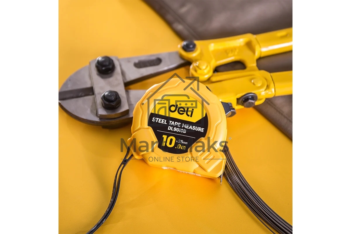 Рулетка Deli DL9010B 10м*25мм Метрическая. Корпус ударопрочный, компактный.