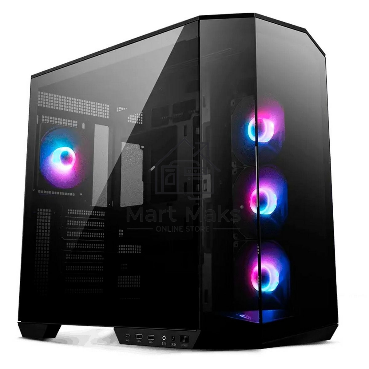 Компьютерный корпус MSI MAG Pano 100R PZ, Mid Tower, ATX, 2xUSB 3.2 Gen 1, 1xUSB 3.2 Gen2 Type-C, 3x120mm ARGB Reverse Blade Fan, 1x120mm ARGB Fan, ARGB+PWM Control Board,Tempered Glass Window, Brown Box
