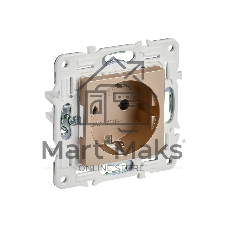 Розетка с/з с защитными шторками 16А IEK SKANDY SK-R04Sa песочный