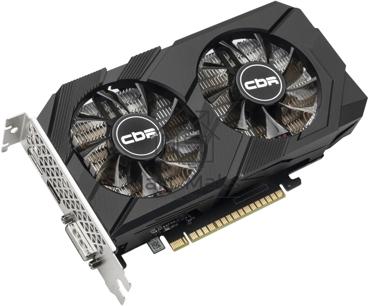 Видеокарта CBR GeForce GTX 1650, 4 GB GDDR6, 128 bit, DisplayPort, HDMI, DVI, GPU 1590 MHz