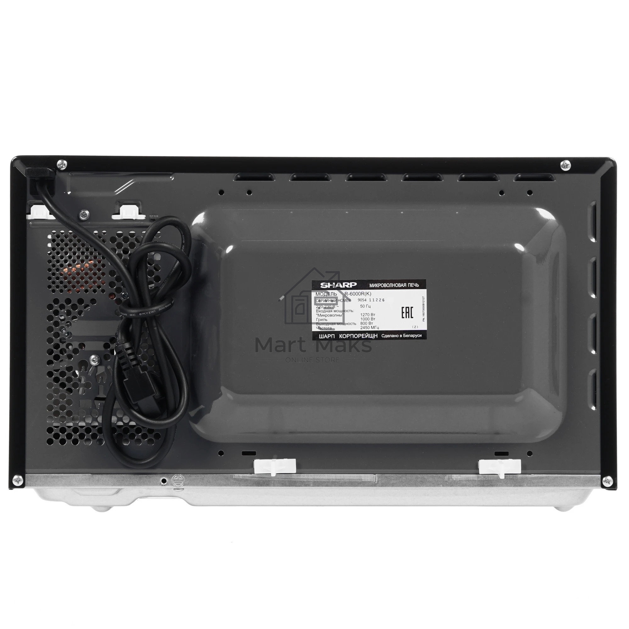 Микроволновая печь Sharp R-6000RK черный, 20 л, 800 Вт, переключатели - поворотный механизм