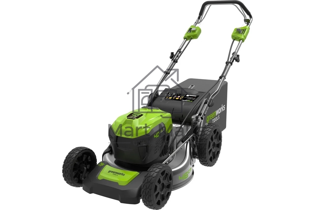 Газонокосилка аккумуляторная GreenWorks GD40LM46SP 40В, 46см, самоходная (c аккумуляторной батареей 4АЧ и зарядным устройством) (2506807UB)