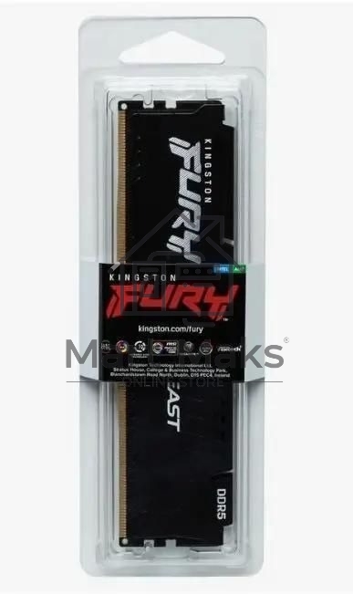 Оперативная память Kingston Fury Beast, DDR5, 32GB (1x32GB), 5200MHz, CL36, DIMM, с радиатором, черный