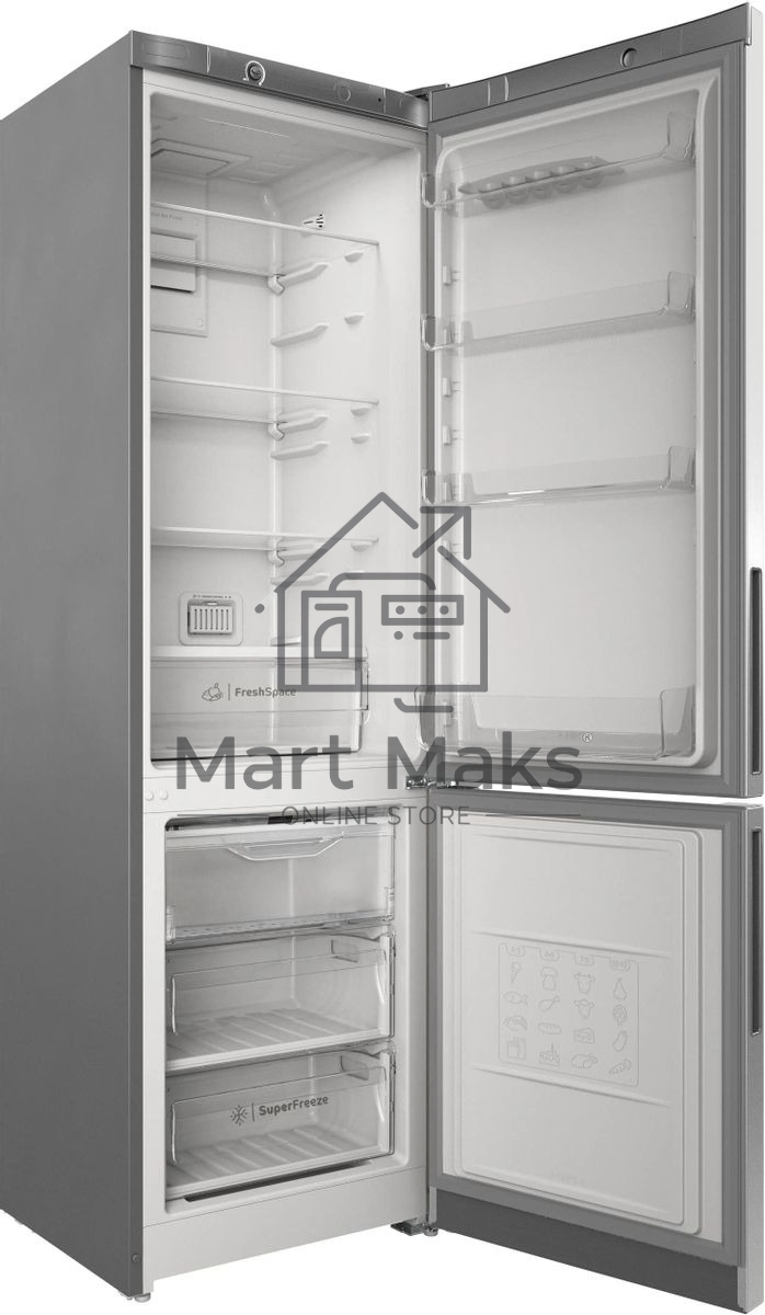 Холодильник Indesit ITS 4200 XB нержавеющая сталь, двухкамерный, 247/78л, морозилка снизу, No Frost