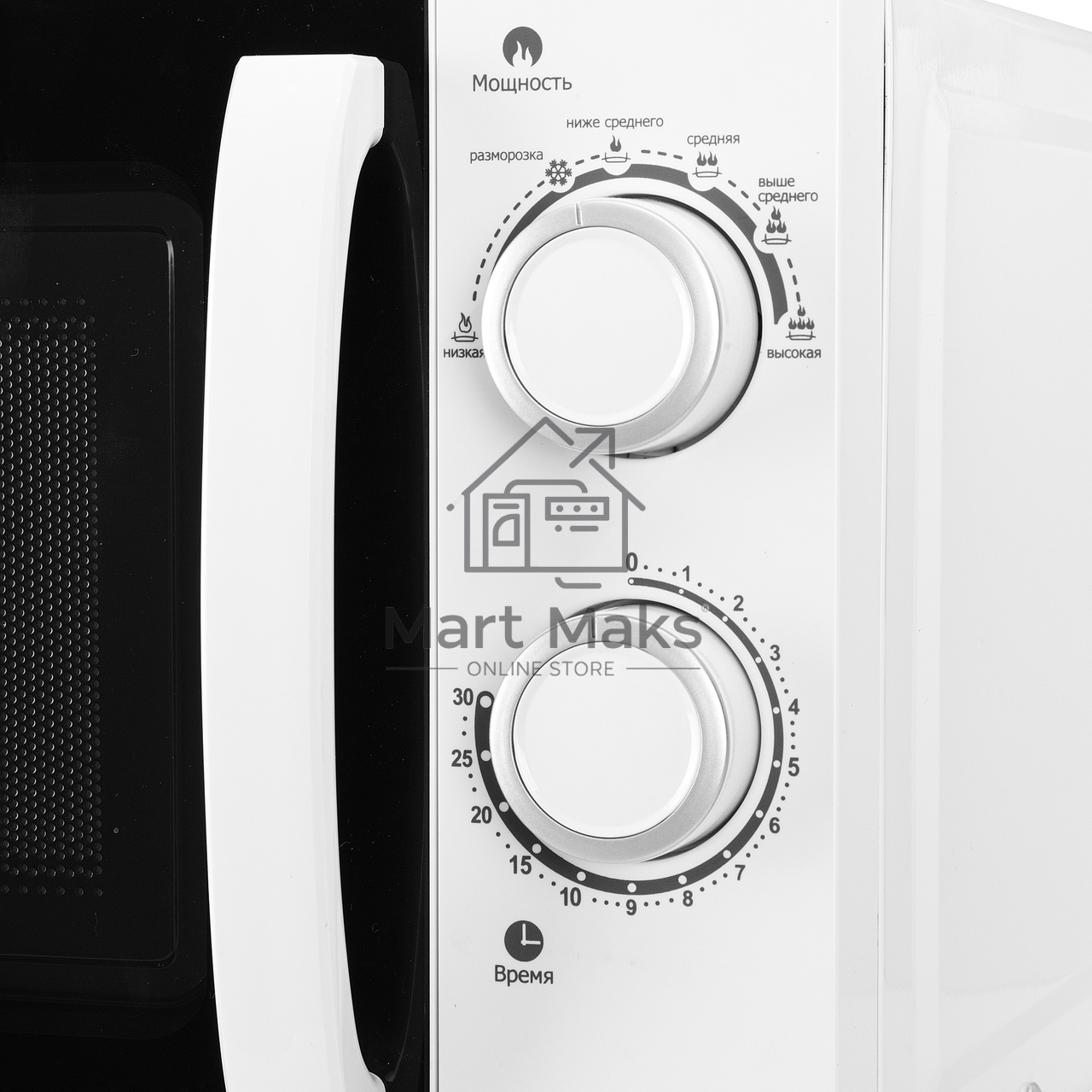 Микроволновая печь Kraft KF20MW7W-102M белый, 20 л, 700 Вт, переключатели - поворотный механизм