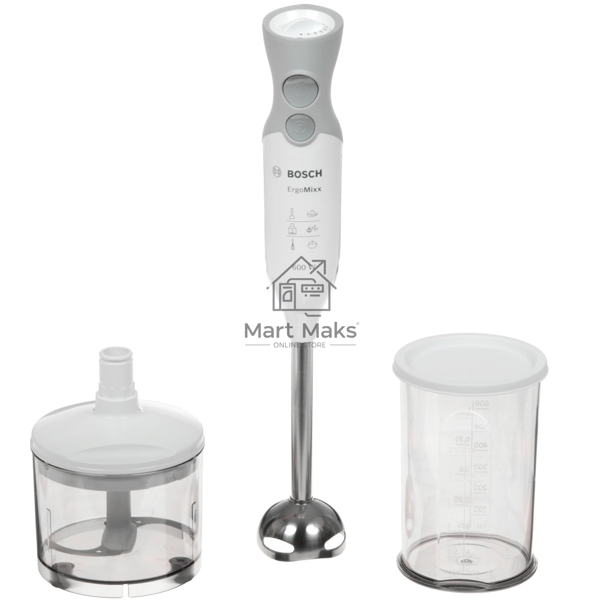 Блендер погружной Bosch MSM66120 600 Вт, белый/серебристый