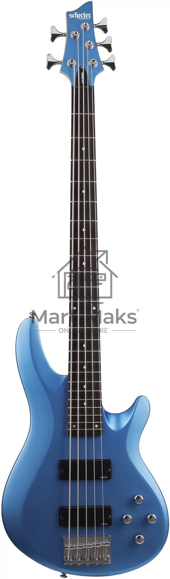 Бас-гитара SCHECTER C-5 DELUXE SMLB бас-гитара 5-струнная, Satin Metallic Light Blue (SMLB)