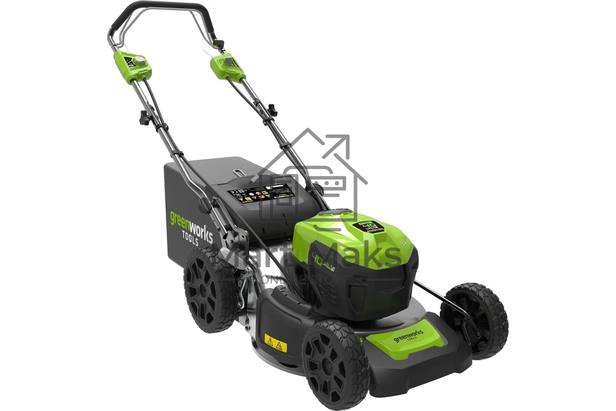 Газонокосилка аккумуляторная GreenWorks GD40LM46SP 40В, 46см, самоходная (c аккумуляторной батареей 4АЧ и зарядным устройством) (2506807UB)