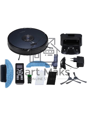 Робот-пылесос Polaris Aqua PVCR 3200 IQ Home темно-синий, 40 Вт, 3200 мАч Li-Ion, уборка влажная/сухая, пылесборник контейнер 0.5 л